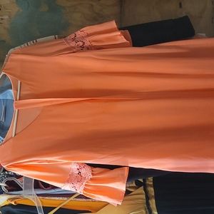 Coral ,medium, bell sleeve mini dress.